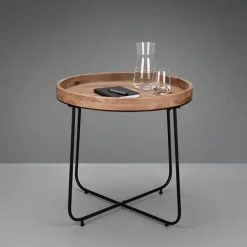 pöytä Jette Ø66 cm musta/puu*Mirrors and More Hot