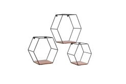 Sale Mirrors and More seinähylly Chiara musta/puu 3-pack