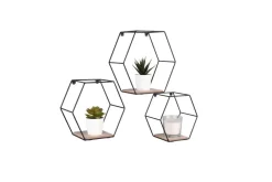 Sale Mirrors and More seinähylly Chiara musta/puu 3-pack