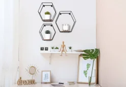 Sale Mirrors and More seinähylly Chiara musta/puu 3-pack