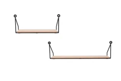 Best Mirrors and More seinähylly Dana musta/puu 2-pack