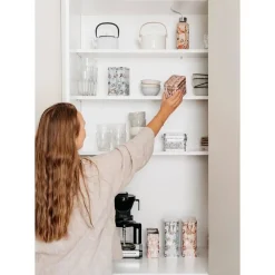 Moomin neliökahvipurkki Muumi Latvus sinivihreä