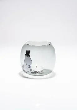 New Muurla Muumi kynttilälyhty Muumipappa harmaa 9,5 cm