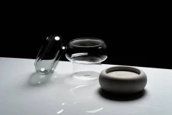 Rinkeli kynttilälyhty/maljakko harmaa 18,5 cm*Muurla Outlet