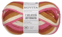 7 Veljestä Raita lanka Jättiraita 150g 8271 ilta-auri*Novita Sale