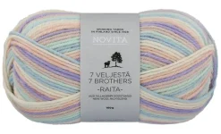 7 Veljestä Raita lanka 100 g morsiuskaari 974*Novita Online
