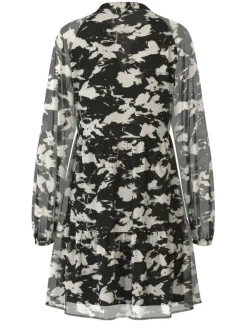 Clearance Object mekko Objgina Mila L/S Black AOP cloud dancer