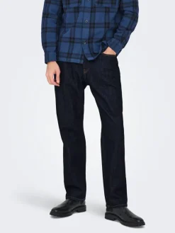 Only & Sons farkut Onsedge Dark Blue Denim Rinse