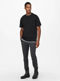Hot Only & Sons housut Onsmark Slim Check Black