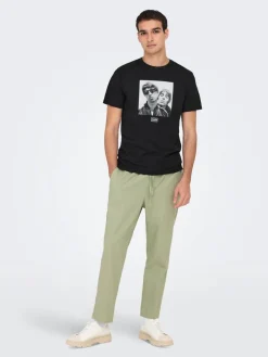 Sale Only & Sons t-paita Onsoasis Black Photo Print
