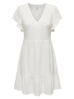 Only mekko Onlsandra S/S V-neck Cloud dancer