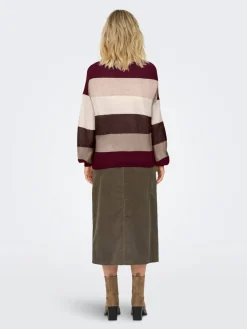 Discount Only neule Onlatia L/S Stripe Zinfandel whitecap