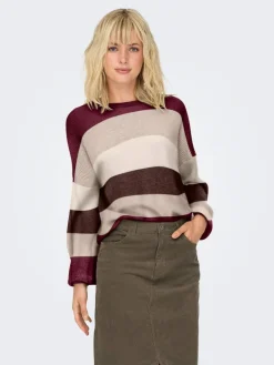 Discount Only neule Onlatia L/S Stripe Zinfandel whitecap