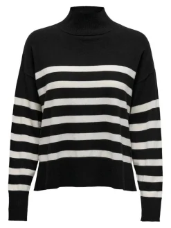 New Only neule Onlbari L/S highneck Black cloud dancer