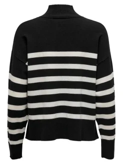 New Only neule Onlbari L/S highneck Black cloud dancer