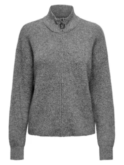 Outlet Only neuletakki Onltokyo L/S Zip Dark grey melange