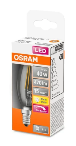 LED kynttilälamppu 470lm 2700K E14 DIM*Osram Discount