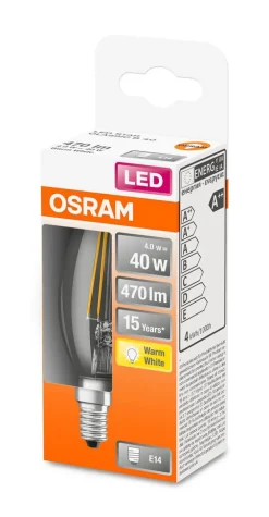 LED kynttilälamppu 470lm 2700K E14*Osram New