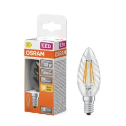 Clearance Osram LED Star Classic BW 40 Filament 3.4W 827 Clear E14
