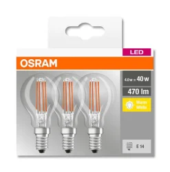Hot Osram Led-lamppu Base CL mainos P40 FIL 4,5 W/827 E14 3 kpl/pkt