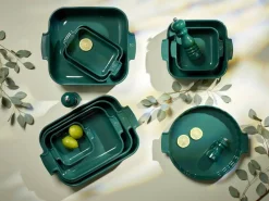 keraaminen Appolia-vuoka suorakaide 32 cm metsän vih*Peugeot Hot