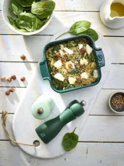 keraaminen Appolia-vuoka suorakaide 32 cm metsän vih*Peugeot Hot