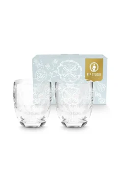 Hot Pip Studio juomalasi Flower White 280 ml 2 kpl