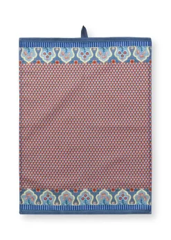 Clearance Pip Studio keittiöpyyhe Flower Festival 50x70 cm Blue-Red