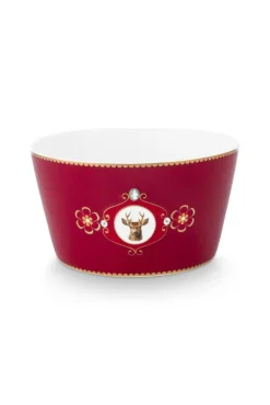 Hot Pip Studio kulho Love Birds Medallion Deer 15 cm Dark Red