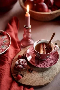 kuppi & aluslautanen Flower Festival 280 ml Dark*Pip Studio New