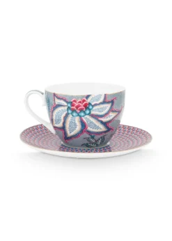 New Pip Studio kuppi & aluslautanen Flower Festival 280 ml Light