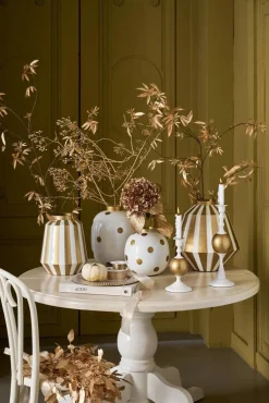 kynttilänjalka Metal Sphere 24 cm White-Gold*Pip Studio