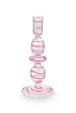 Outlet Pip Studio kynttilänjalka lasia Swirl S 20 cm Pink