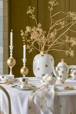 kynttilänjalka Metal Sphere 37 cm White-Gold*Pip Studio New