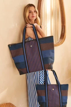 Discount Pip Studio laukku Tilda Large Stripe Blue 66x20x44 cm