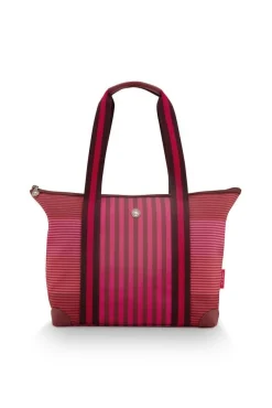 Clearance Pip Studio laukku Tilda Medium Stripe Pink 47x17x37 cm