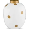 maljakko Metal Dots 32 cm White-Gold*Pip Studio