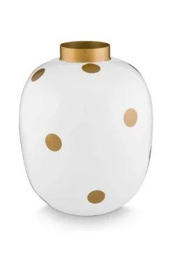 maljakko Metal Dots 32 cm White-Gold*Pip Studio