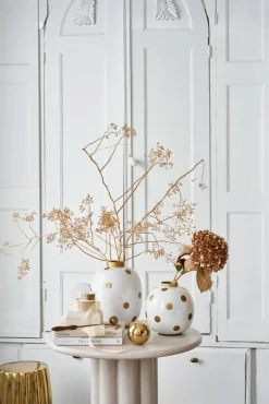 maljakko Metal Dots 32 cm White-Gold*Pip Studio