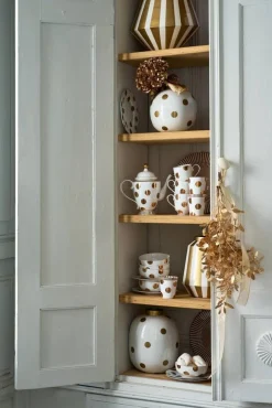 Outlet Pip Studio maljakko Metal Dots 23 cm White-Gold