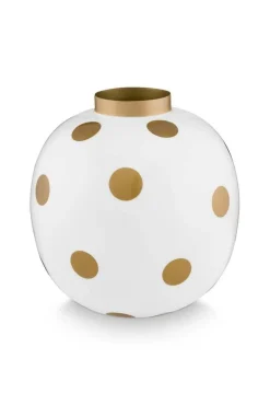 Outlet Pip Studio maljakko Metal Dots 23 cm White-Gold