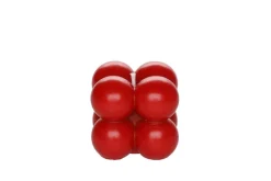 Clearance Polar kynttilu00e4t Polar kynttilät pöytäkynttilä Kuplakuutio 6,8 cm punainen