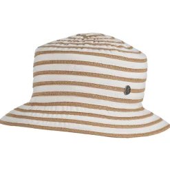 New Salon hattu Cannes Ribbon Striped BEIGE
