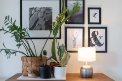 Online Sessak pöytävalaisin Evelyn hopea/valkoinen