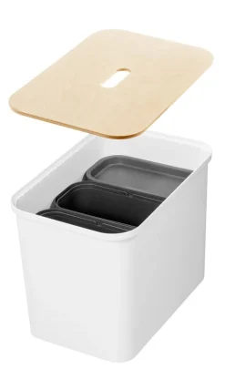 Collect lajitteluastiasetti vanerikannella 76 L valkoinen*Smartstore Sale