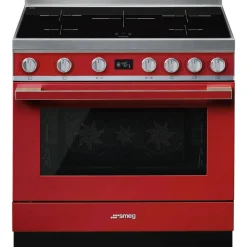 Clearance Smeg induktioliesi monitoimiuunilla CPF9IPR Portofino punainen