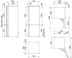 Portofino jääkaappipakastin FA490RX5 teräs oikea*Smeg