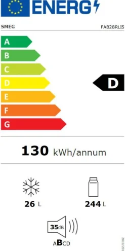 retrojääkaappi FAB28RLI5 153 cm, lime, oikea*Smeg