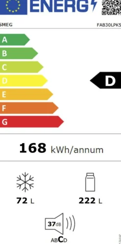 Smeg retrojääkaappipakastin FAB30LPK5 vasen