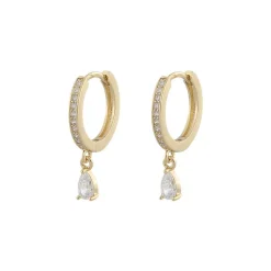 Snö of Sweden korvakoru Camille drop ring ear g/clear*Snu00f6 of Sweden Hot